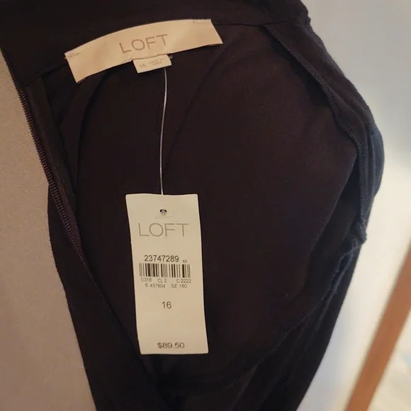 Loft Black A-line Dress Mock Neck Swing Dress Sz 16 NWT - Picture 14 of 14